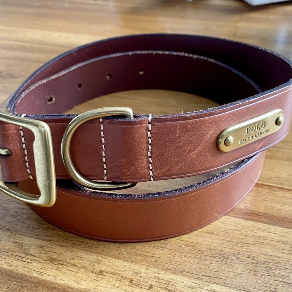 Polo Ralph Lauren Brass Buckle Leather belt - 34